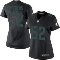 Nike Green Bay Packers #52 Clay Matthews Black Impact Women's Stitched NFL Limited Jersey