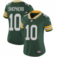 Nike Green Bay Packers #10 Darrius Shepherd Green Team Color Women's Stitched NFL Vapor Untouchable Limited Jersey