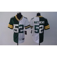 Nike Green Bay Packers #52 Clay Matthews Green/White Women's Stitched NFL Elite Split Jersey