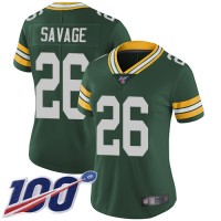 Nike Green Bay Packers #26 Darnell Savage Green Team Color Women's Stitched NFL 100th Season Vapor Limited Jersey