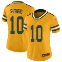 Nike Green Bay Packers #10 Darrius Shepherd Gold Women's Stitched NFL Limited Inverted Legend Jersey