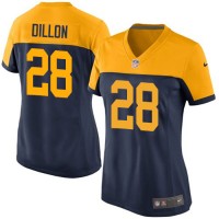 Nike Green Bay Packers #28 AJ Dillon Navy Blue Alternate Women's Stitched NFL Vapor Untouchable Limited Jersey