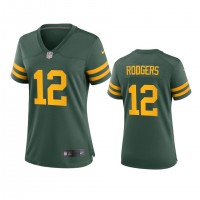 Green Bay Green Bay Packers #12 Aaron Rodgers Women's Nike Alternate Game Player NFL Jersey - Green