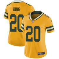 Nike Green Bay Packers #20 Kevin King Yellow Women's Stitched NFL Limited Rush Jersey