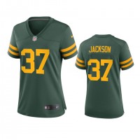 Green Bay Green Bay Packers #37 Josh Jackson Women's Nike Alternate Game Player NFL Jersey - Green
