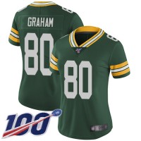 Nike Green Bay Packers #80 Jimmy Graham Green Team Color Women's Stitched NFL 100th Season Vapor Limited Jersey