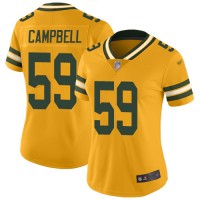 Nike Green Bay Packers #59 De'Vondre Campbell Gold Women's Stitched NFL Limited Inverted Legend Jersey