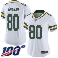 Nike Green Bay Packers #80 Jimmy Graham White Women's Stitched NFL 100th Season Vapor Limited Jersey