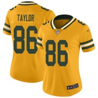 Nike Green Bay Packers #86 Malik Taylor Gold Women's Stitched NFL Limited Inverted Legend Jersey