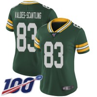 Nike Green Bay Packers #83 Marquez Valdes-Scantling Green Team Color Women's Stitched NFL 100th Season Vapor Limited Jersey