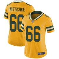 Nike Green Bay Packers #66 Ray Nitschke Yellow Women's Stitched NFL Limited Rush Jersey