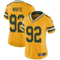 Nike Green Bay Packers #92 Reggie White Yellow Women's Stitched NFL Limited Rush Jersey