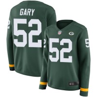 Nike Green Bay Packers #52 Rashan Gary Green Team Color Women's Stitched NFL Limited Therma Long Sleeve Jersey