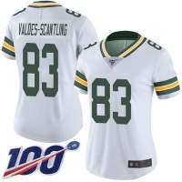 Nike Green Bay Packers #83 Marquez Valdes-Scantling White Women's Stitched NFL 100th Season Vapor Limited Jersey