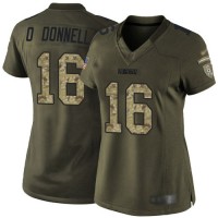 Nike Green Bay Packers #16 Pat O'Donnell Green Women's Stitched NFL Limited 2015 Salute to Service Jersey