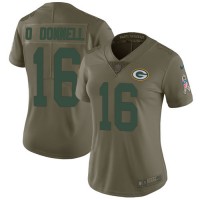 Nike Green Bay Packers #16 Pat O'Donnell Olive Women's Stitched NFL Limited 2017 Salute To Service Jersey