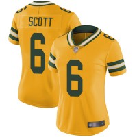 Nike Green Bay Packers #6 JK Scott Yellow Women's Stitched NFL Limited Rush Jersey