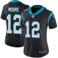 Nike Carolina Panthers #12 DJ Moore Black Team Color Women's Stitched NFL Vapor Untouchable Limited Jersey