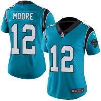 Nike Carolina Panthers #12 DJ Moore Blue Alternate Women's Stitched NFL Vapor Untouchable Limited Jersey