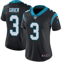 Nike Carolina Panthers #3 Will Grier Black Team Color Women's Stitched NFL Vapor Untouchable Limited Jersey