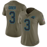 Nike Carolina Panthers #3 Will Grier Olive Women's Stitched NFL Limited 2017 Salute To Service Jersey