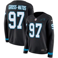 Nike Carolina Panthers #97 Yetur Gross-Matos Black Team Color Women's Stitched NFL Limited Therma Long Sleeve Jersey