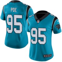 Nike Carolina Panthers #95 Dontari Poe Blue Women's Stitched NFL Limited Rush Jersey