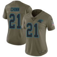 Nike Carolina Panthers #21 Jeremy Chinn Olive Women's Stitched NFL Limited 2017 Salute To Service Jersey