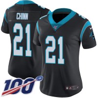 Nike Carolina Panthers #21 Jeremy Chinn Black Team Color Women's Stitched NFL 100th Season Vapor Untouchable Limited Jersey
