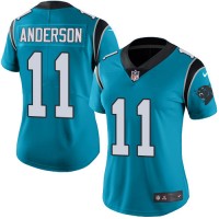 Nike Carolina Panthers #11 Robby Anderson Blue Women's Stitched NFL Limited Rush Jersey