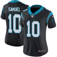 Nike Carolina Panthers #10 Curtis Samuel Black Team Color Women's Stitched NFL Vapor Untouchable Limited Jersey