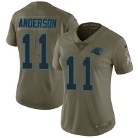 Nike Carolina Panthers #11 Robby Anderson Olive Women's Stitched NFL Limited 2017 Salute To Service Jersey