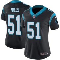 Nike Carolina Panthers #51 Sam Mills Black Team Color Women's Stitched NFL Vapor Untouchable Limited Jersey