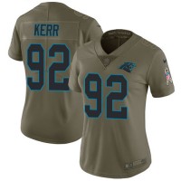 Nike Carolina Panthers #92 Zach Kerr Olive Women's Stitched NFL Limited 2017 Salute To Service Jersey