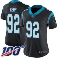 Nike Carolina Panthers #92 Zach Kerr Black Team Color Women's Stitched NFL 100th Season Vapor Untouchable Limited Jersey