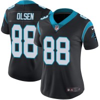 Nike Carolina Panthers #88 Greg Olsen Black Team Color Women's Stitched NFL Vapor Untouchable Limited Jersey