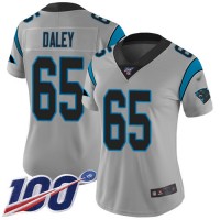 Nike Carolina Panthers #65 Dennis Daley Silver Women's Stitched NFL Limited Inverted Legend 100th Season Jersey