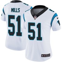 Nike Carolina Panthers #51 Sam Mills White Women's Stitched NFL Vapor Untouchable Limited Jersey