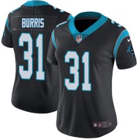 Nike Carolina Panthers #31 Juston Burris Black Team Color Women's Stitched NFL Vapor Untouchable Limited Jersey