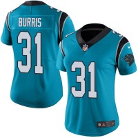 Nike Carolina Panthers #31 Juston Burris Blue Women's Stitched NFL Limited Rush Jersey