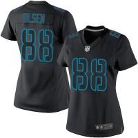 Nike Carolina Panthers #88 Greg Olsen Black Impact Women's Stitched NFL Limited Jersey