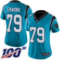 Nike Carolina Panthers #79 Ikem Ekwonu Blue Alternate Women's Stitched NFL 100th Season Vapor Untouchable Limited Jersey