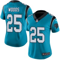 Nike Carolina Panthers #25 Xavier Woods Blue Alternate Women's Stitched NFL Vapor Untouchable Limited Jersey