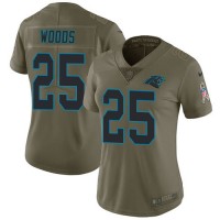 Nike Carolina Panthers #25 Xavier Woods Olive Women's Stitched NFL Limited 2017 Salute To Service Jersey