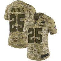 Nike Carolina Panthers #25 Xavier Woods Camo Women's Stitched NFL Limited 2018 Salute To Service Jersey