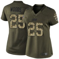Nike Carolina Panthers #25 Xavier Woods Green Women's Stitched NFL Limited 2015 Salute to Service Jersey