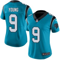 Nike Carolina Panthers #9 Bryce Young Blue Alternate Women's Stitched NFL Vapor Untouchable Limited Jersey