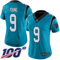Nike Carolina Panthers #9 Bryce Young Blue Alternate Women's Stitched NFL 100th Season Vapor Untouchable Limited Jersey