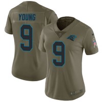 Nike Carolina Panthers #9 Bryce Young Olive Women's Stitched NFL Limited 2017 Salute To Service Jersey