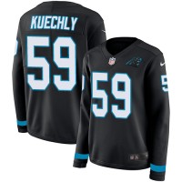 Nike Carolina Panthers #59 Luke Kuechly Black Team Color Women's Stitched NFL Limited Therma Long Sleeve Jersey